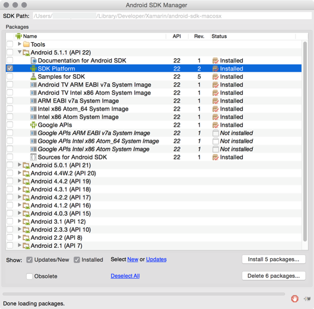 Updating the Android SDK