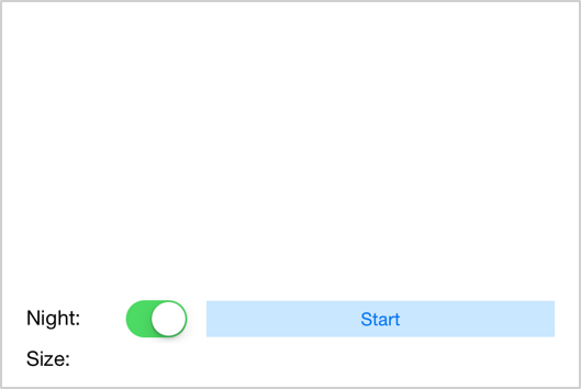 Screenshot of current app running, showing the newly constrained controls in the view controller.