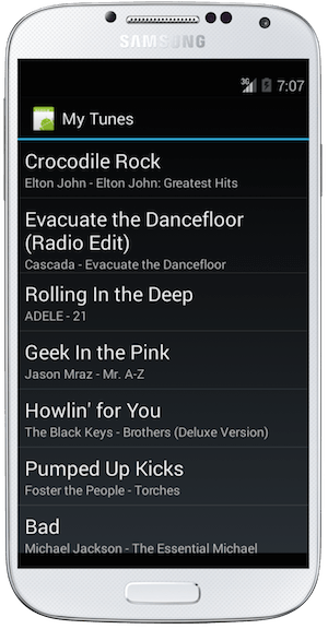 Screenshot of the completed exercise app running on Android