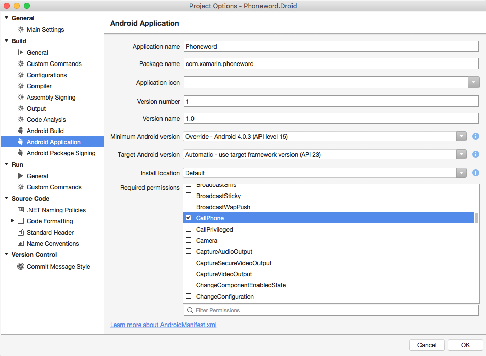 Android permissions