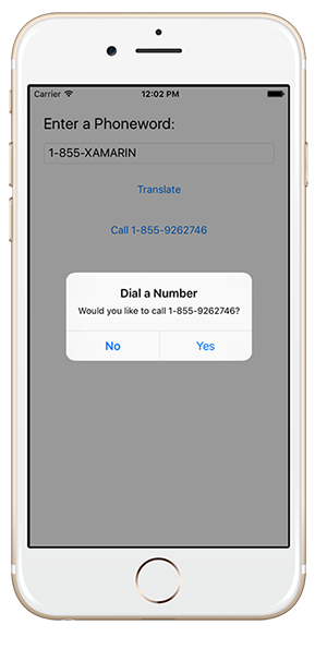 Dial alert message