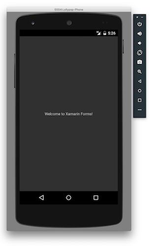 Screenshot of the Phoneword project running on an Android emulator